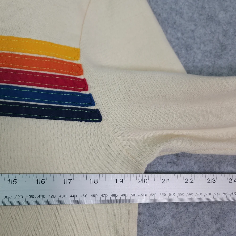 Aviator Nation 5 Stripe Zip Hoodie in Vintage White Medium - Picture 4 of 8